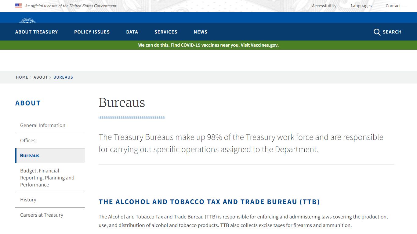 Bureaus | U.S. Department of the Treasury