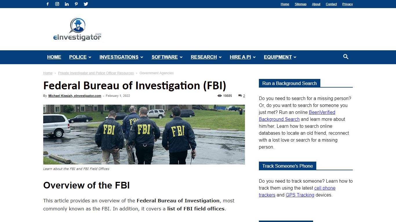 Federal Bureau of Investigation (FBI) - Private Investigator and ...